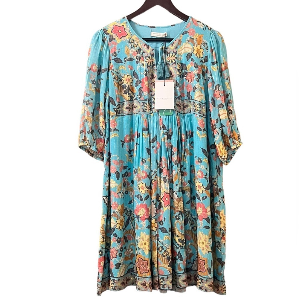 Spell Gypsy Dress Hendrix Floral Tunic‎ Boho Hippie Mini Sz M - Picture 5 of 10